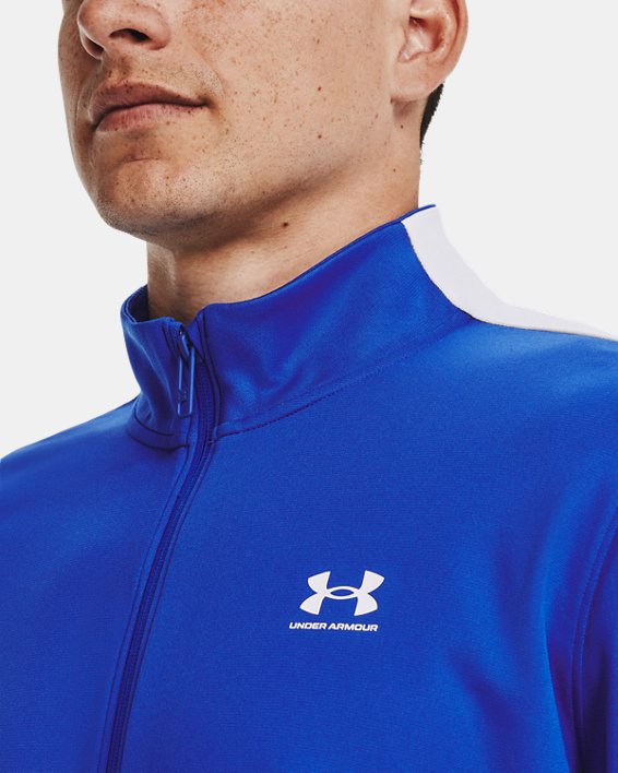 Men's UA Tricot Jacket, Blue, pdpMainDesktop image number 3